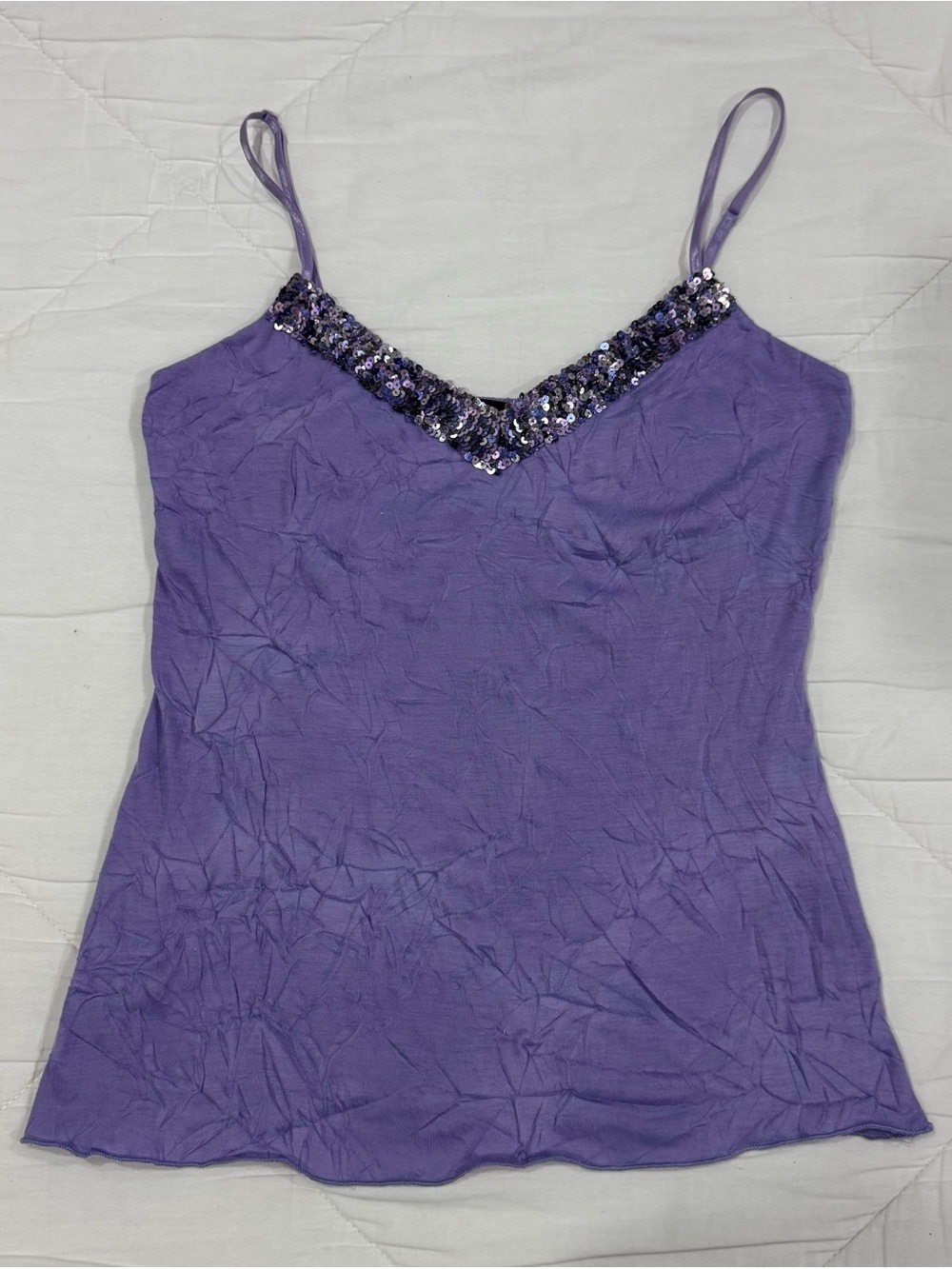 Purple Arden B Y2K Women’s Junior Sz XS/Small Crinkled Spaghetti Strap Tank Top